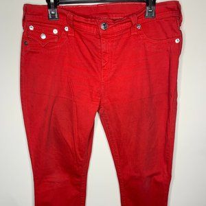 TRUE RELIGION Serena Skinny Jeans Red Denim